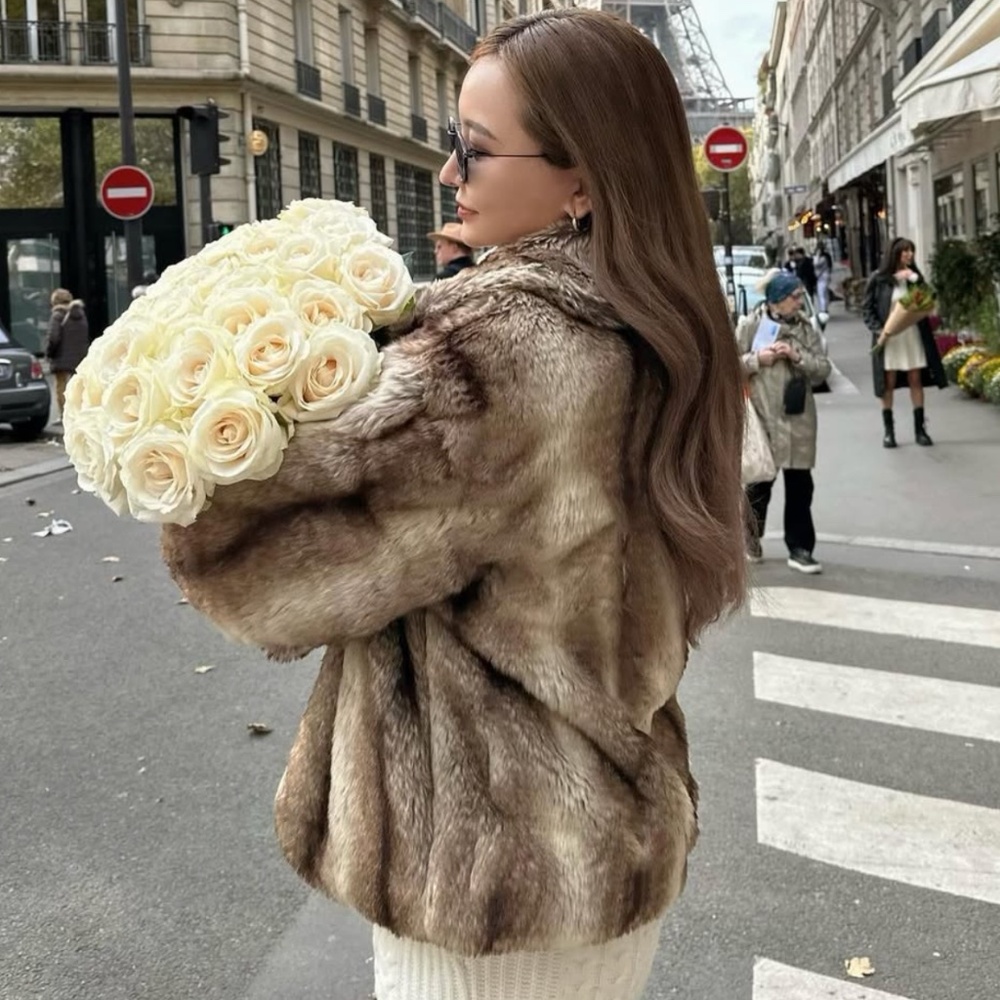 Brown fur coat